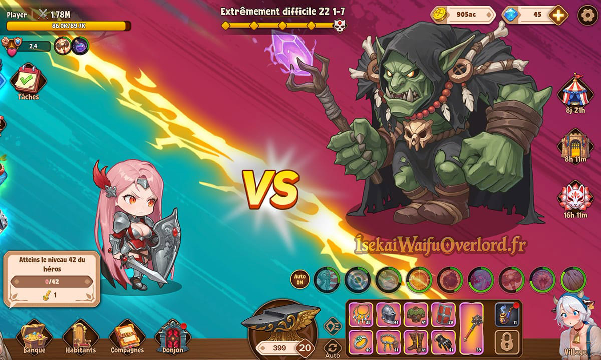 Combat face à un golem de pierre dans la Caverne vivante